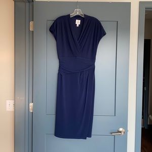 Suzi Chin for Maggy Boutique Navy Faux Wrap Dress